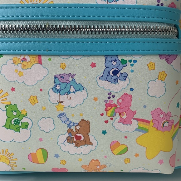 LOUNGEFLY EXCLUSIVE 40th CARE BEARS NWT RAINBOW MINI BACKPACK - Picture 3 of 11